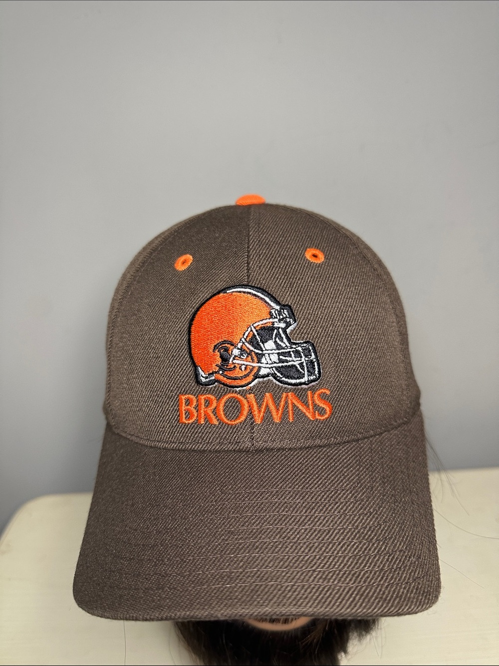 Cleveland Browns NFL vintage puma vintage 3D Brown & Orange Logo Cap
